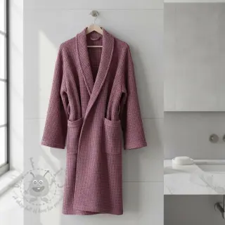 Bombažni vafel tkanja mauve