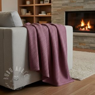 Bombažni vafel tkanja mauve