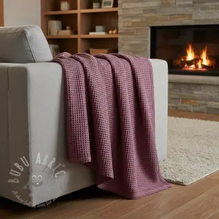 Bombažni vafel tkanja mauve