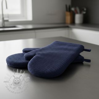 Bombažni vafel tkanja navy