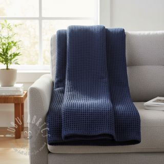 Bombažni vafel tkanja navy