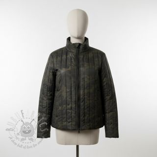 Prešita tkanina Camouflage army green