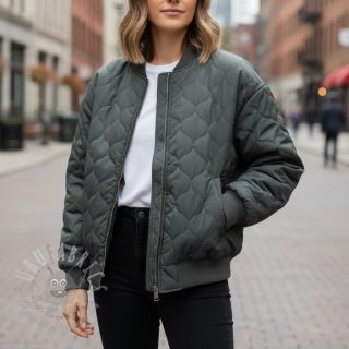 Prešita tkanina Round moss green