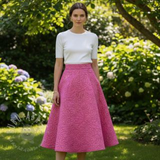 Prešita tkanina Flowers pink