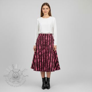 Prešita tkanina VELVET Stripes cerise