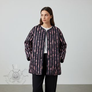 Prešita tkanina VELVET Stripes navy