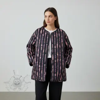 Prešita tkanina VELVET Stripes navy
