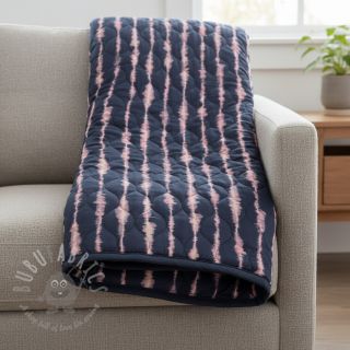 Prešita tkanina VELVET Stripes navy