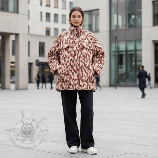 Prešita tkanina Blurry Ikat brown