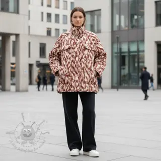 Prešita tkanina Blurry Ikat brown