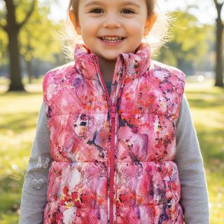 Prešita tkanina Snake gardini pink