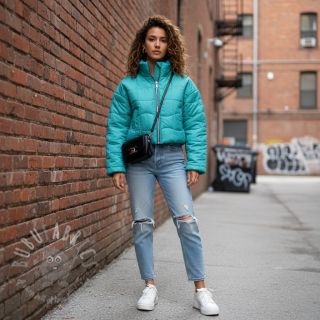 Prešita tkanina Graphic square cyan cerise