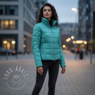 Prešita tkanina Graphic square cyan cerise