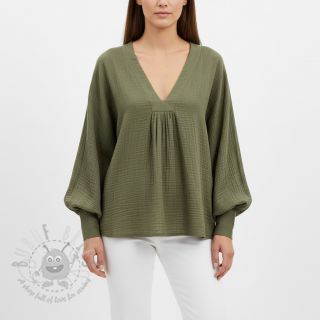 Dvojna gaza/muslin dark moss green