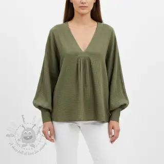 Dvojna gaza/muslin dark moss green