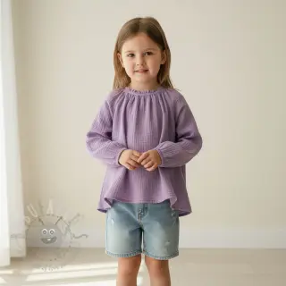 Dvojna gaza/muslin dark lilac ORGANIC