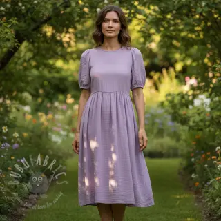 Dvojna gaza/muslin dark lilac ORGANIC
