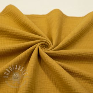 Dvojna gaza/muslin dark ochre ORGANIC