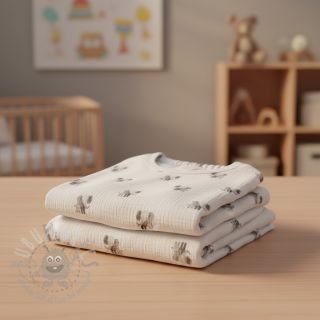 Dvoslojni muslin Animals design A digital print ORGANIC