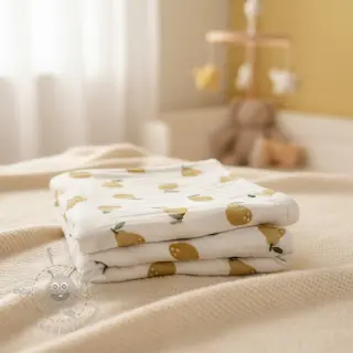 Dvoslojna gaza/muslin Pears design B digital print