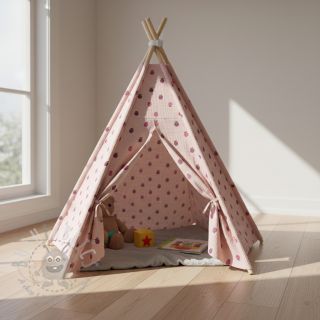 Dvoslojna gaza/muslin Fruits apple soft rose