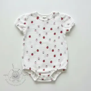 Dvoslojna gaza/muslin Fruits apple white