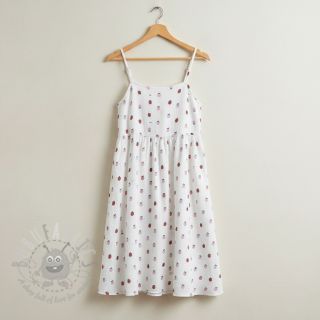 Dvoslojna gaza/muslin Fruits apple white