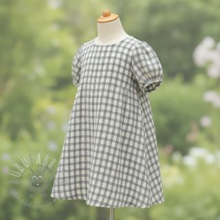 Dvoslojna gaza/muslin LINEN YARN DYED Checks grey natural