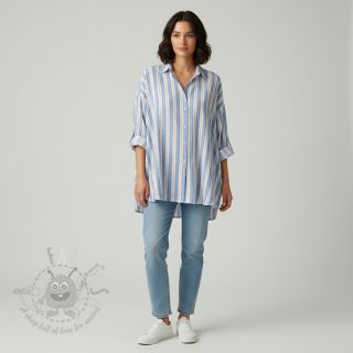 Dvoslojna gaza/muslin YARN DYED Line blue