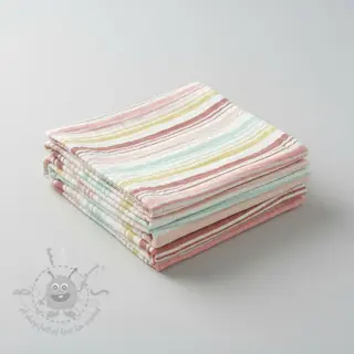 Dvoslojna gaza/muslin Beach Stripe red