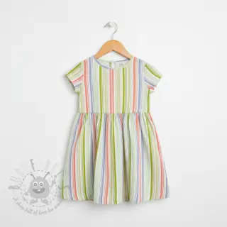 Dvoslojna gaza/muslin Beach Stripe green