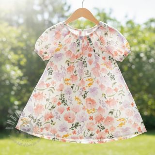 Dvoslojna gaza/muslin Big summer flowers digital print