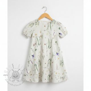 Dvojna gaza/muslin French flowers natural digital print