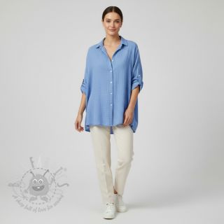 Dvojna gaza/muslin royal blue ORGANIC