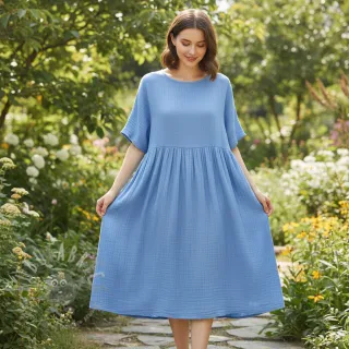 Dvojna gaza/muslin royal blue ORGANIC