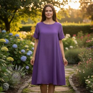 Dvojna gaza/muslin violet ORGANIC