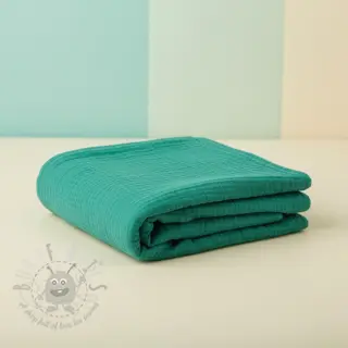 Dvojna gaza/muslin dark teal ORGANIC