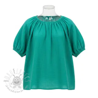 Dvojna gaza/muslin dark teal ORGANIC