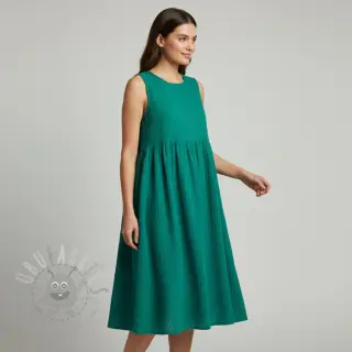 Dvojna gaza/muslin dark teal ORGANIC