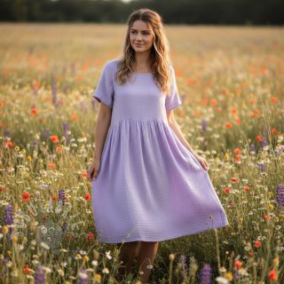 Dvojna gaza/muslin bright violet ORGANIC