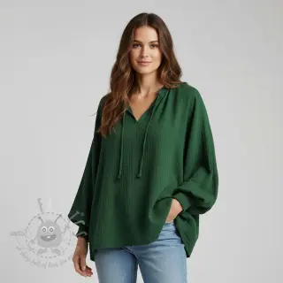 Dvojna gaza/muslin dark green ORGANIC