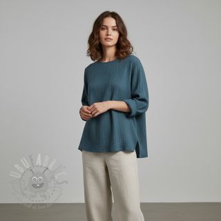 Dvostruka gaza/muslin indigo ORGANIC