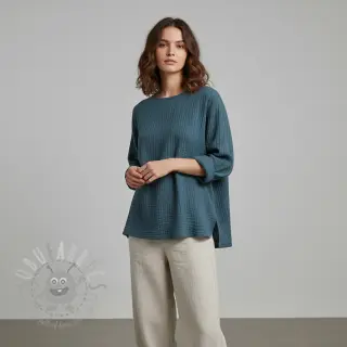 Dvostruka gaza/muslin indigo ORGANIC