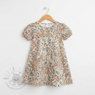 Dvoslojna gaza/muslin Oldstyle flowers white digital print