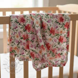 Dvoslojna gaza/muslin Sunny flowers digital print