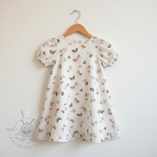 Dvoslojna gaza/muslin Butterflies white digital print