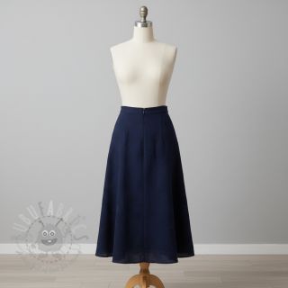 Dvoslojna gaza/muslin EMBROIDERY Flowers navy