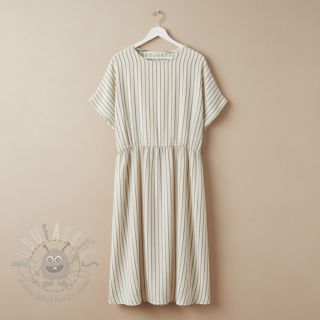 Dvoslojna gaza/muslin YARN DYED Thin strip beige