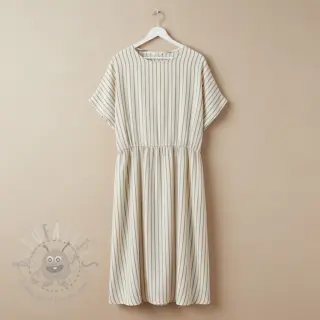 Dvoslojna gaza/muslin YARN DYED Thin strip beige