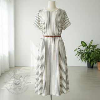 Dvoslojna gaza/muslin YARN DYED Thin strip navy